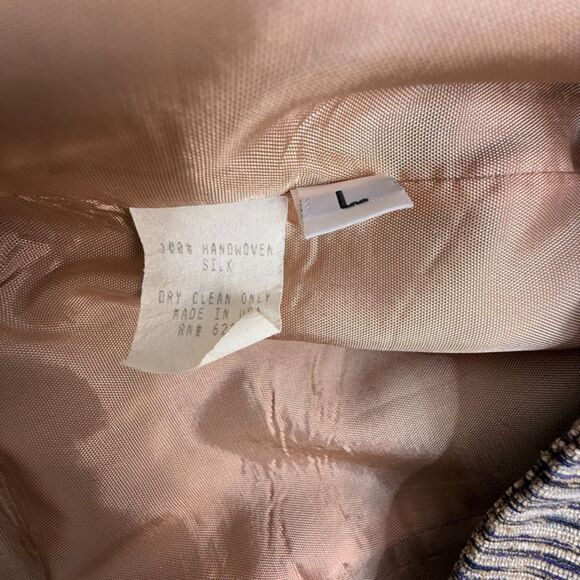 Vintage Handwoven Silk Blazer Jacket | Made in USA, Women’s Large - Picture 8 of 11